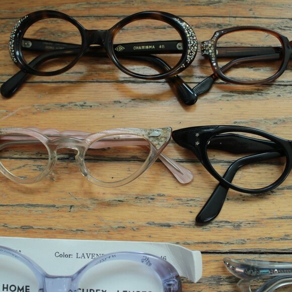 Lot of True Vintage Myopia Eyeglasses - NOS/Used - Cateye, 1960s, 1950s - Picture 5 of 7